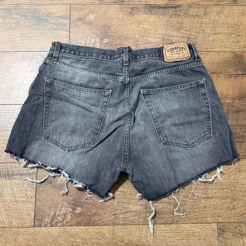 Signature‎ by Levi Strauss & Co Womens Faded Black Loose Cutoff Denim Shorts W34